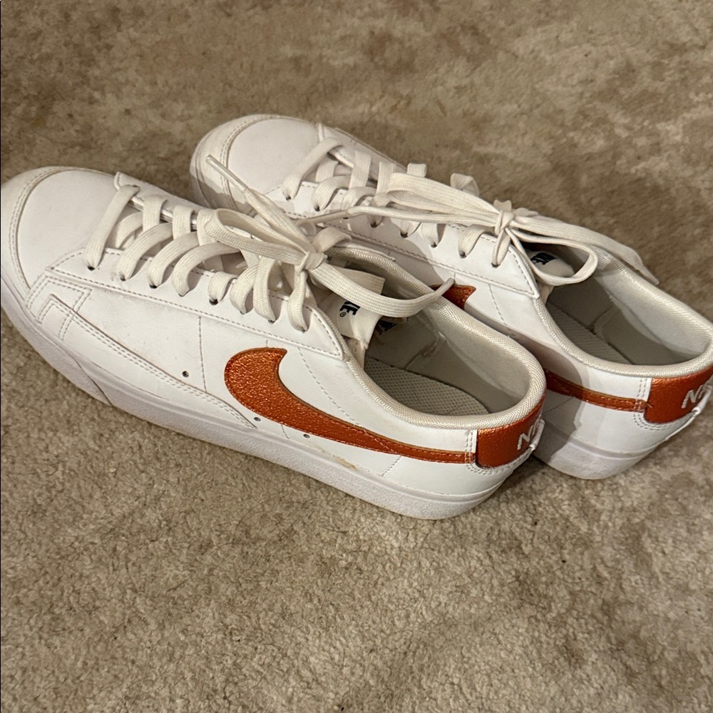 Nike White and Orange Sneakers